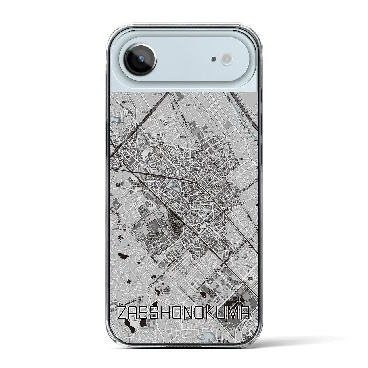 【雑餉隈(福岡県)】地図柄iPhoneケース(クリアタイプ)