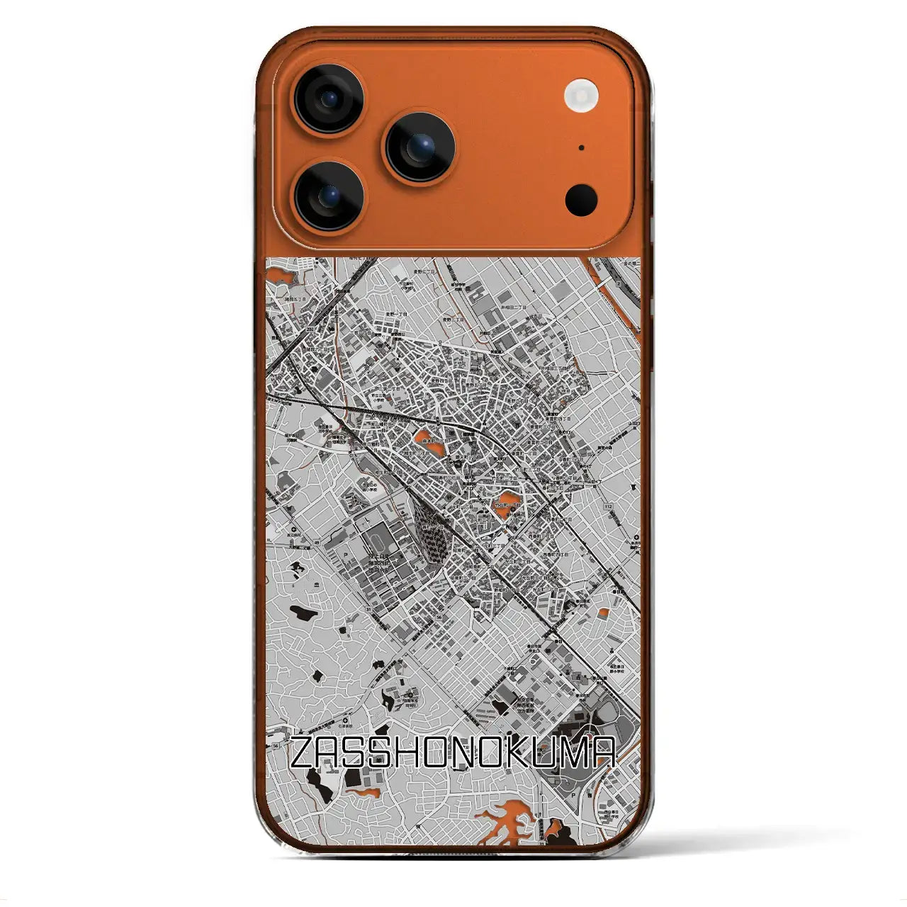 【雑餉隈(福岡県)】地図柄iPhoneケース(クリアタイプ)