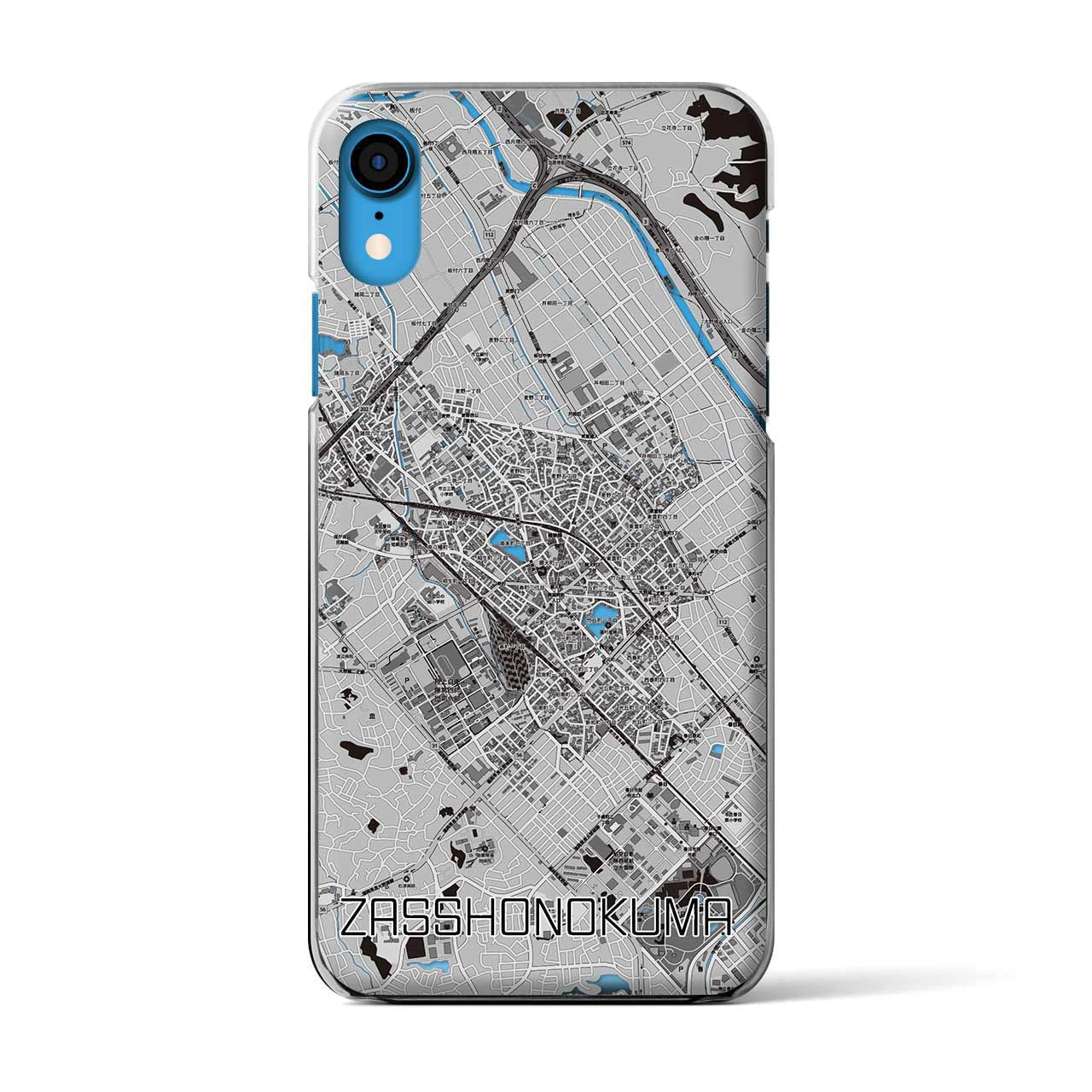 【雑餉隈(福岡県)】地図柄iPhoneケース(クリアタイプ)