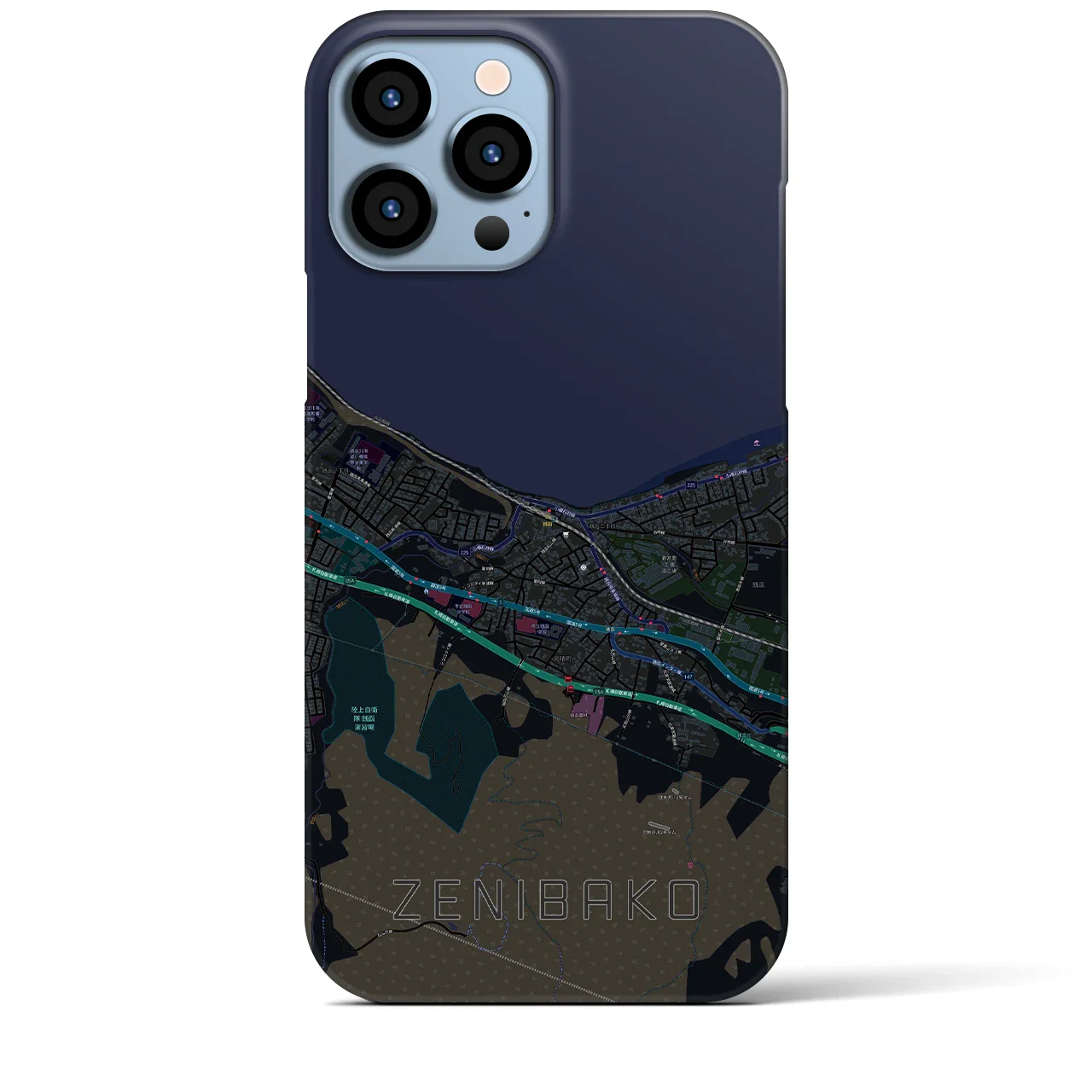 【銭函(北海道)】地図柄iPhoneケース(バックカバータイプ)