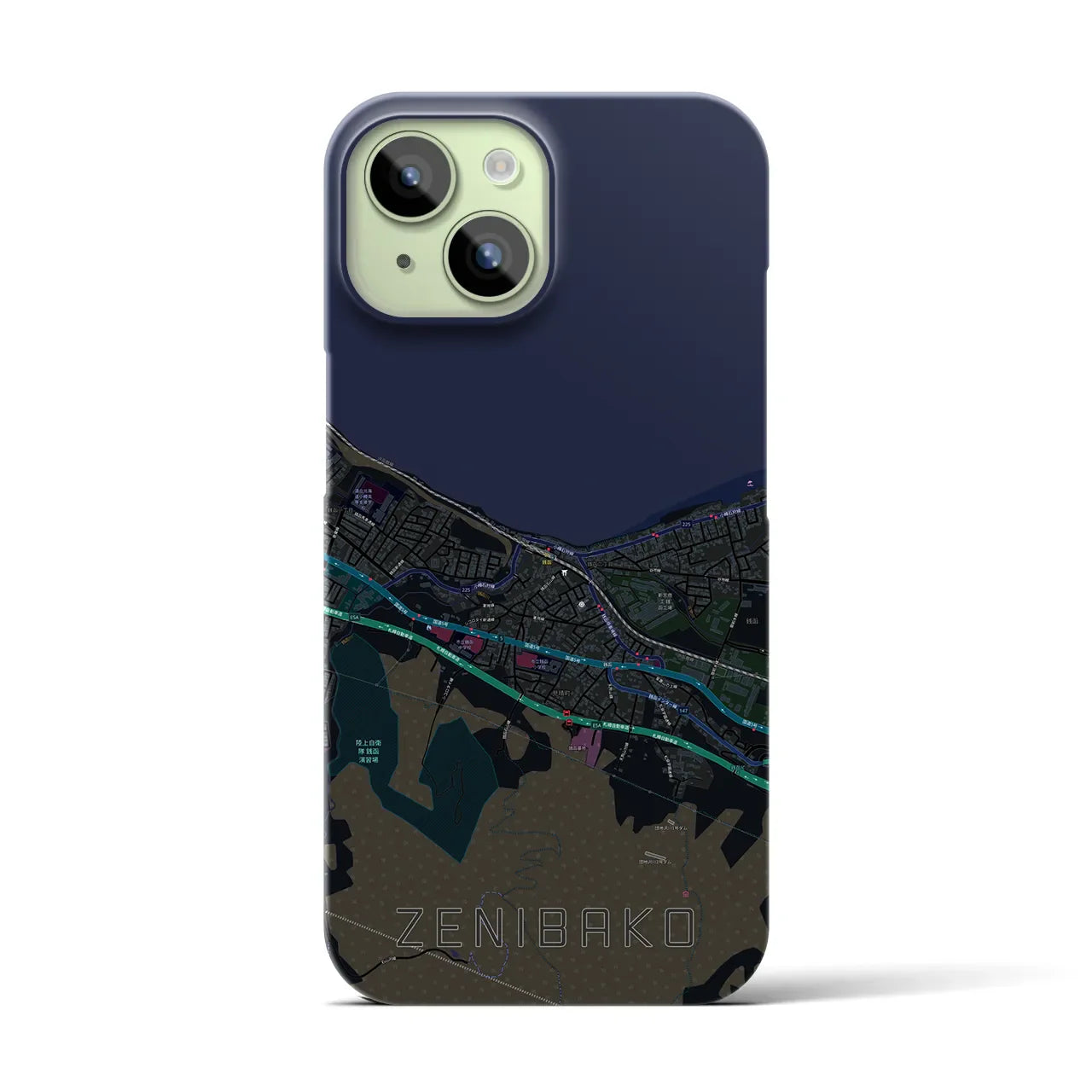 【銭函(北海道)】地図柄iPhoneケース(バックカバータイプ)