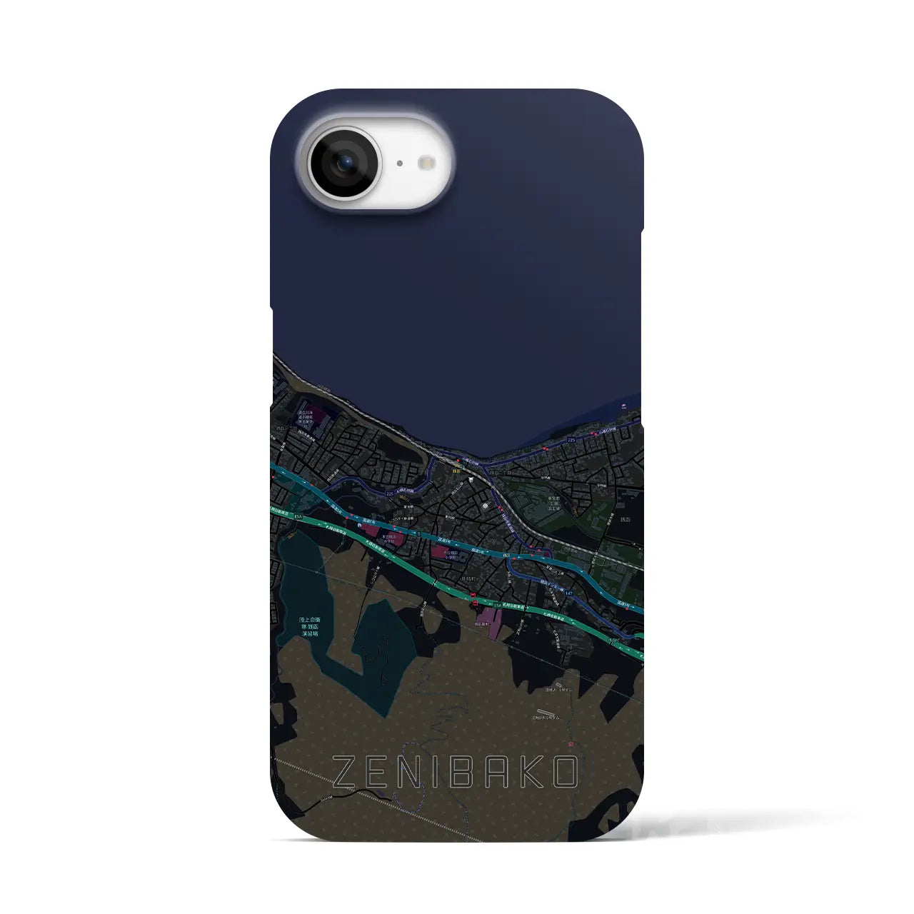 【銭函(北海道)】地図柄iPhoneケース(バックカバータイプ)