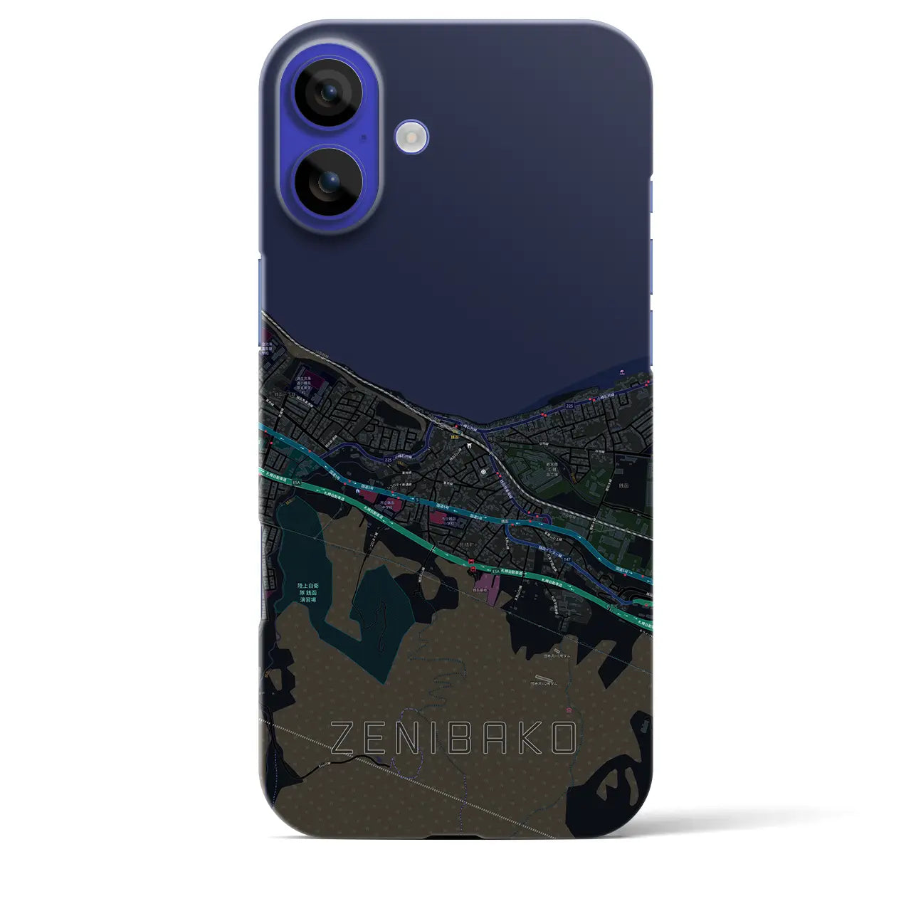 【銭函(北海道)】地図柄iPhoneケース(バックカバータイプ)