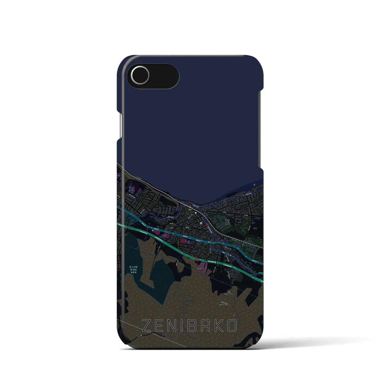 【銭函(北海道)】地図柄iPhoneケース(バックカバータイプ)