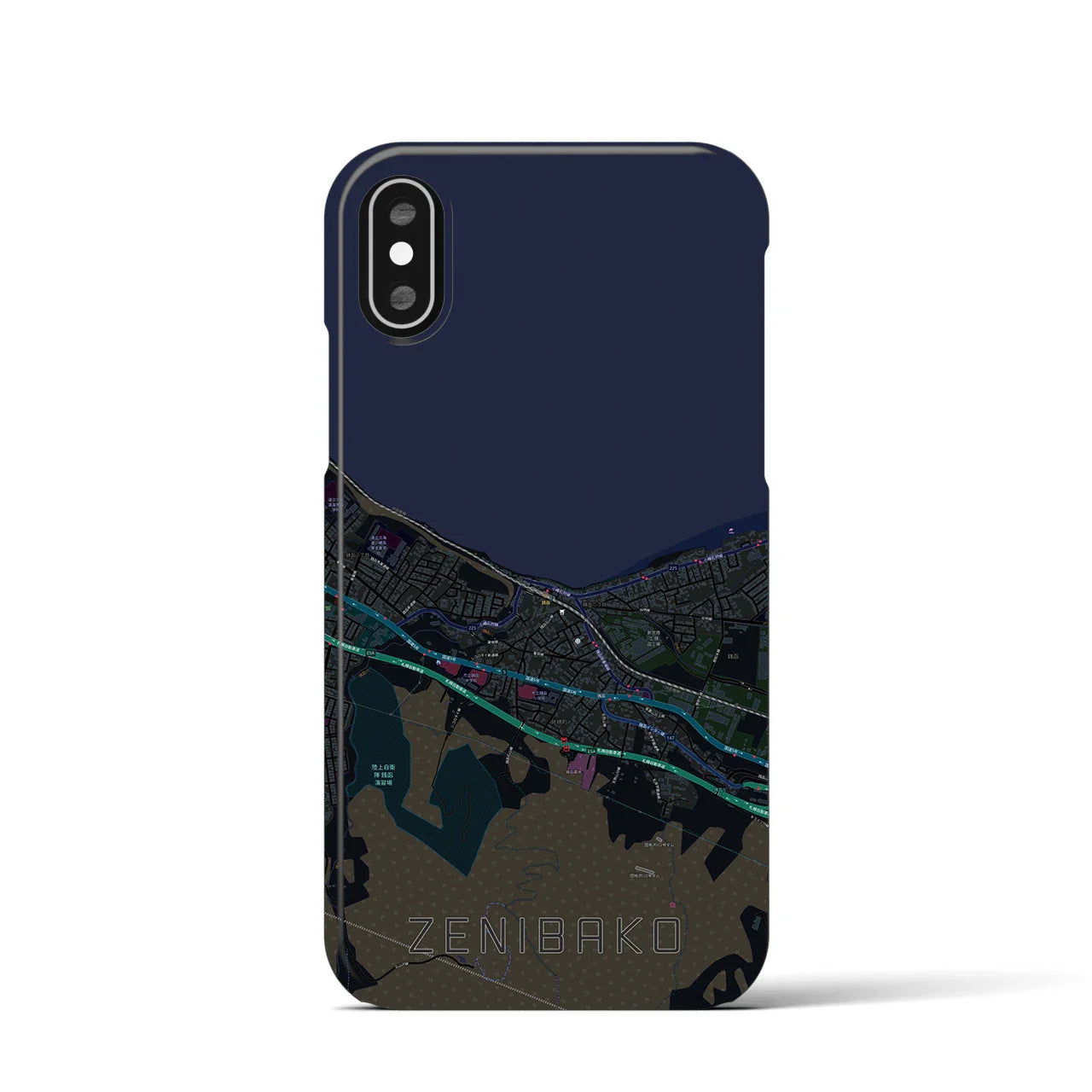 【銭函(北海道)】地図柄iPhoneケース(バックカバータイプ)