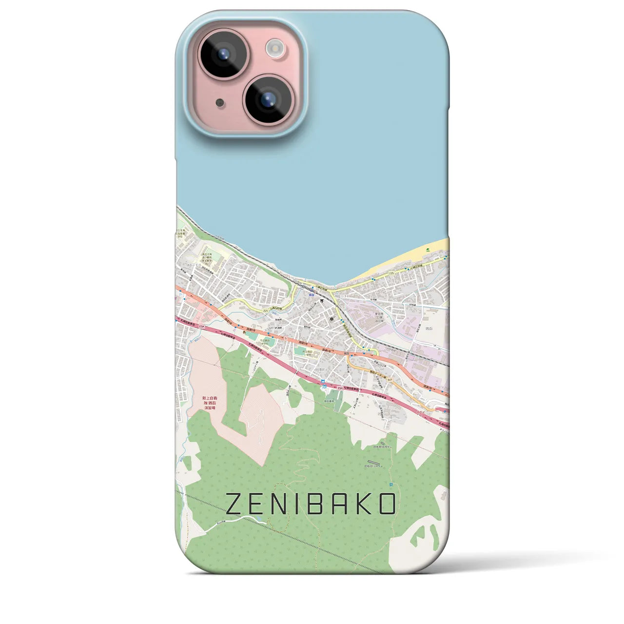 【銭函(北海道)】地図柄iPhoneケース(バックカバータイプ)