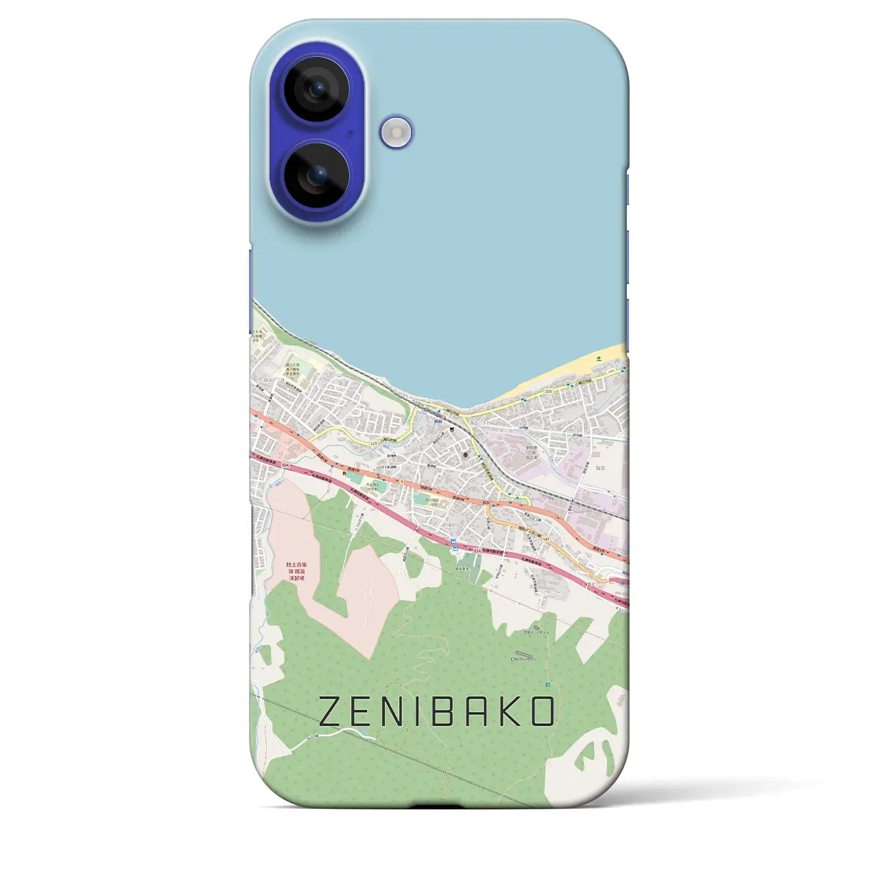 【銭函(北海道)】地図柄iPhoneケース(バックカバータイプ)ナチュラル・iPhone 16 Pro Max 用
