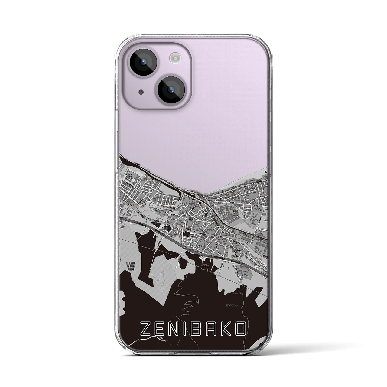 【銭函(北海道)】地図柄iPhoneケース(クリアタイプ)