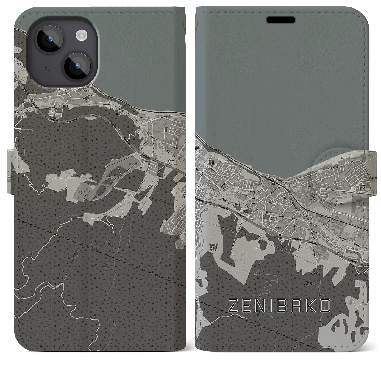 【銭函(北海道)】地図柄iPhoneケース(手帳タイプ)