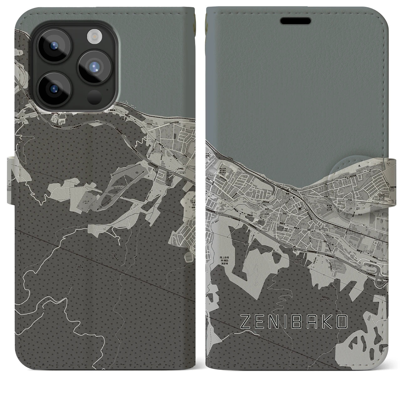 【銭函(北海道)】地図柄iPhoneケース(手帳タイプ)