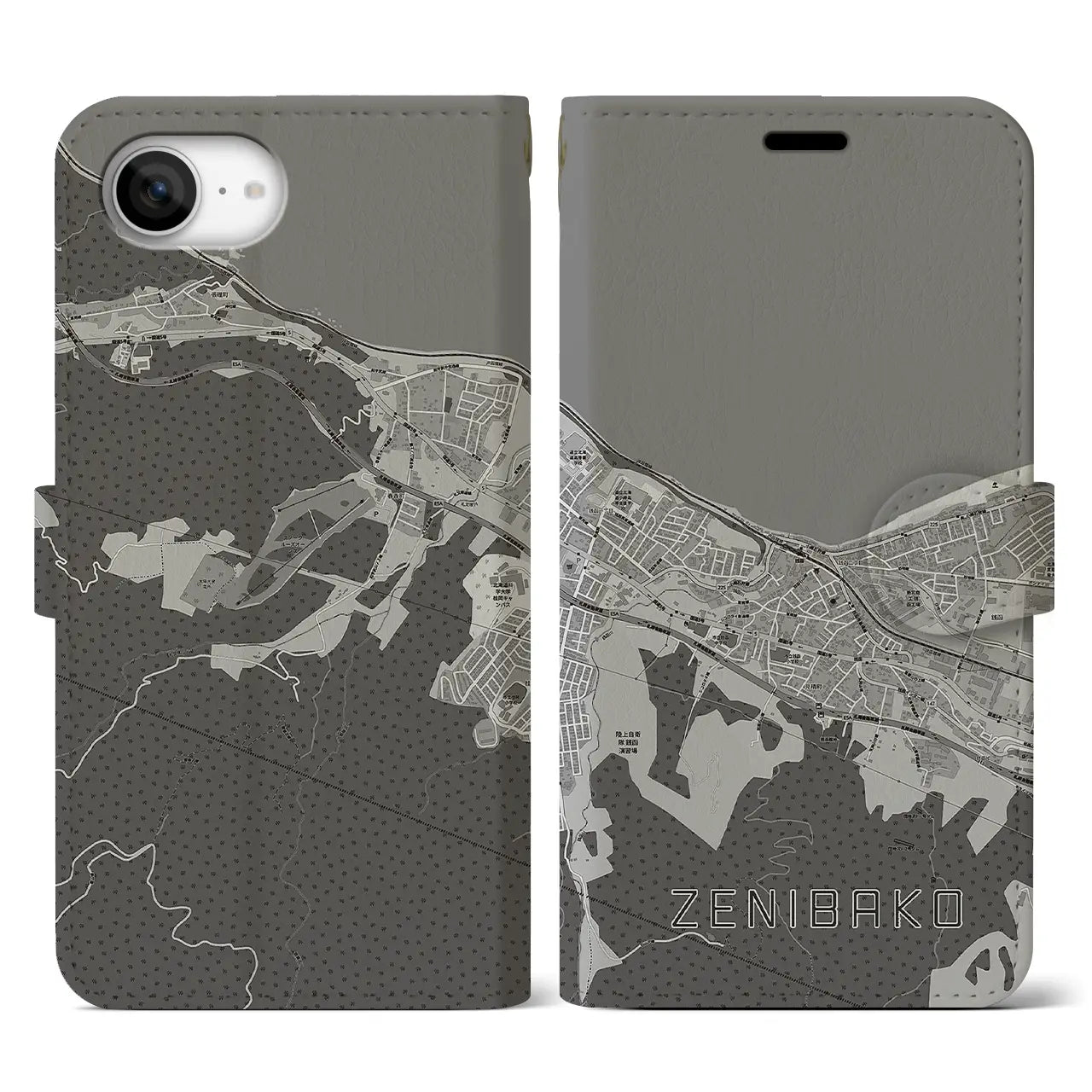 【銭函(北海道)】地図柄iPhoneケース(手帳タイプ)