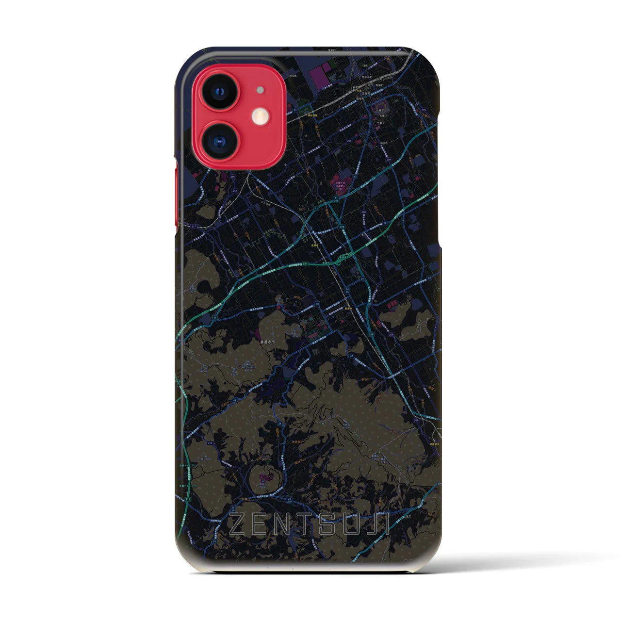 【善通寺(香川県)】地図柄iPhoneケース(バックカバータイプ)