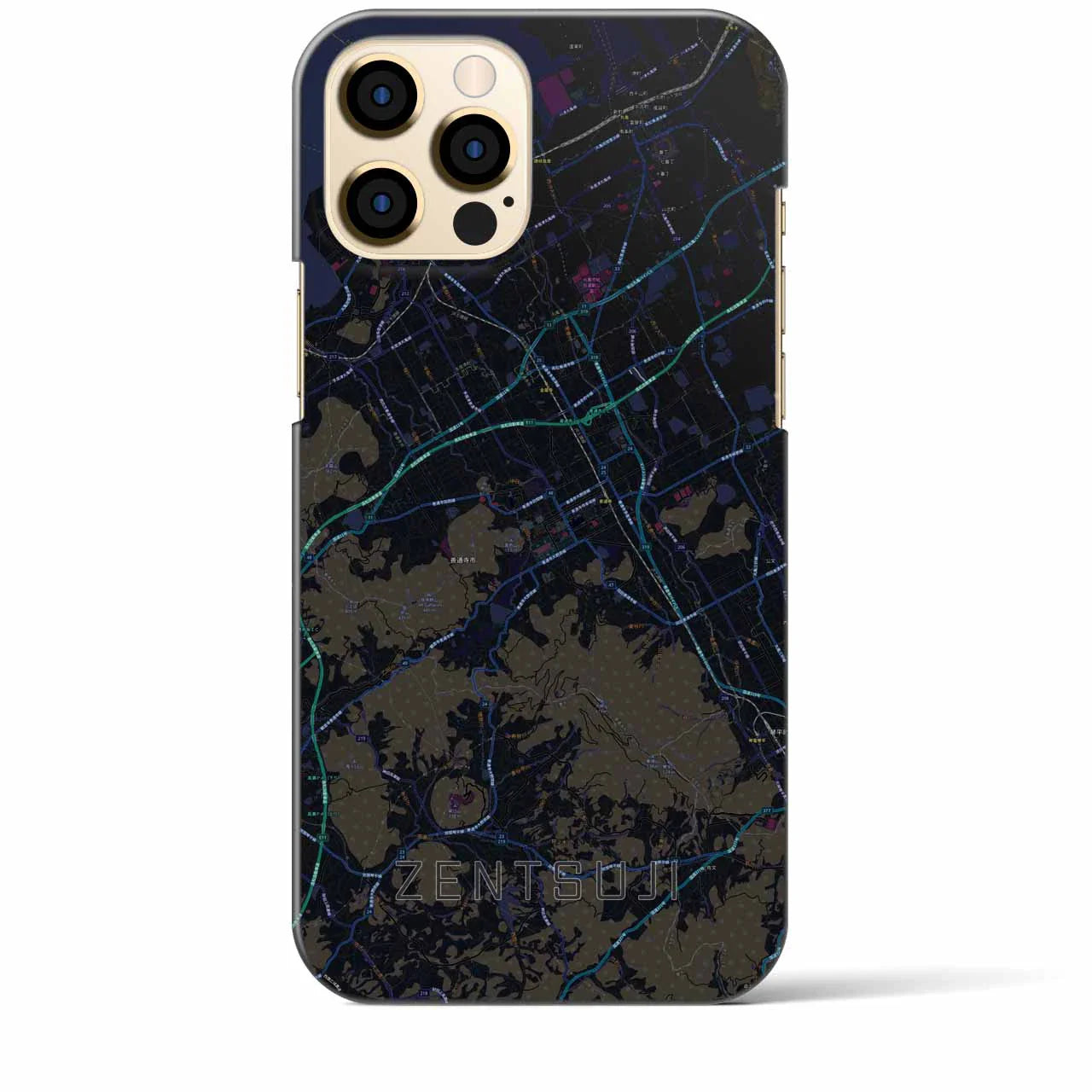 【善通寺(香川県)】地図柄iPhoneケース(バックカバータイプ)