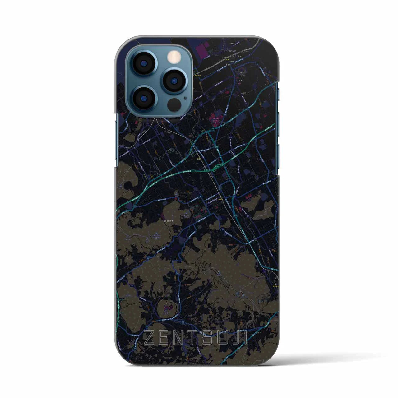 【善通寺(香川県)】地図柄iPhoneケース(バックカバータイプ)