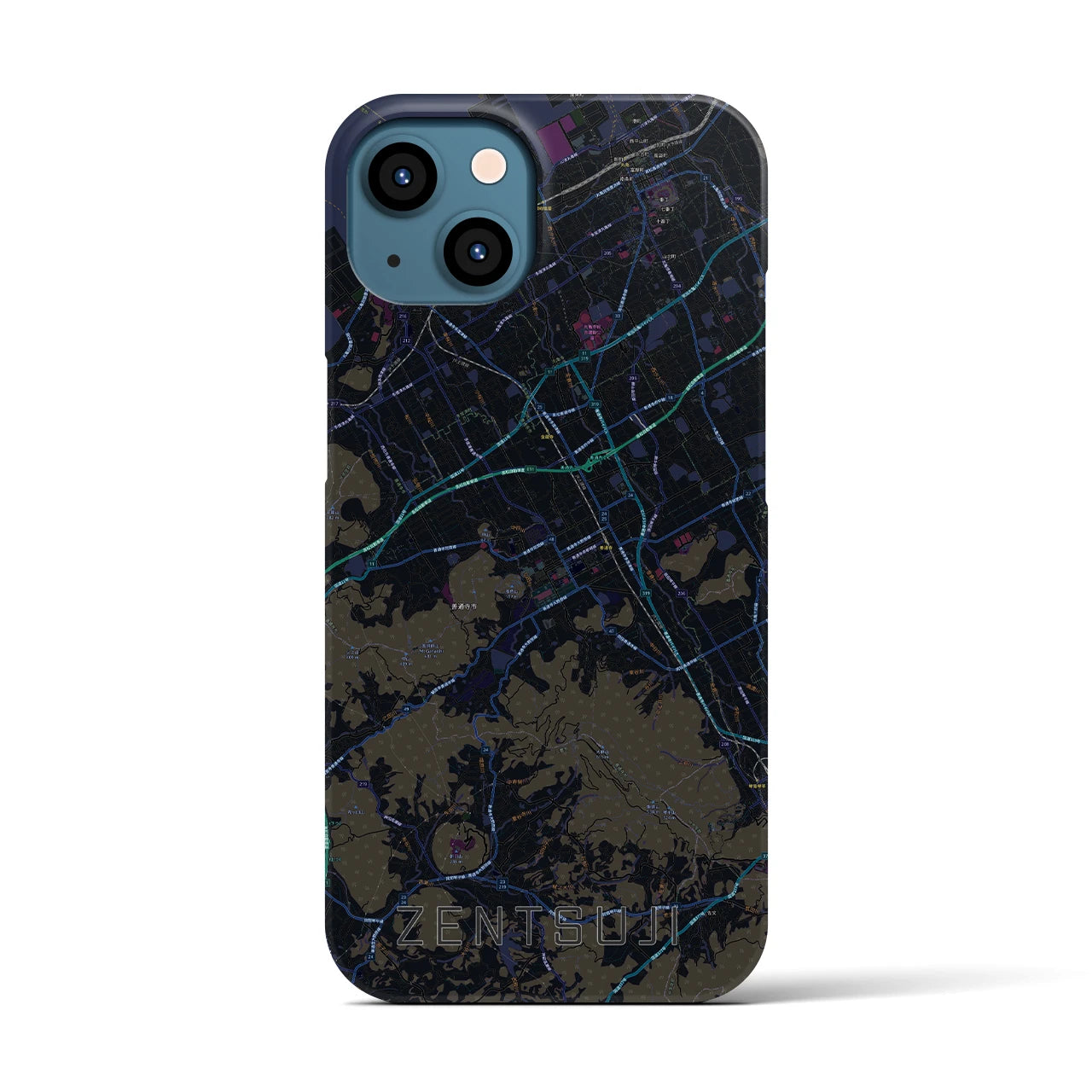 【善通寺(香川県)】地図柄iPhoneケース(バックカバータイプ)