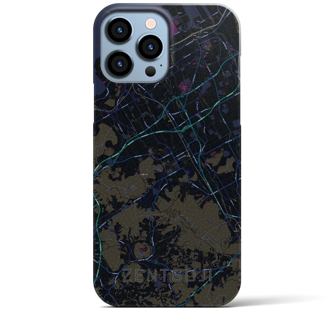 【善通寺(香川県)】地図柄iPhoneケース(バックカバータイプ)