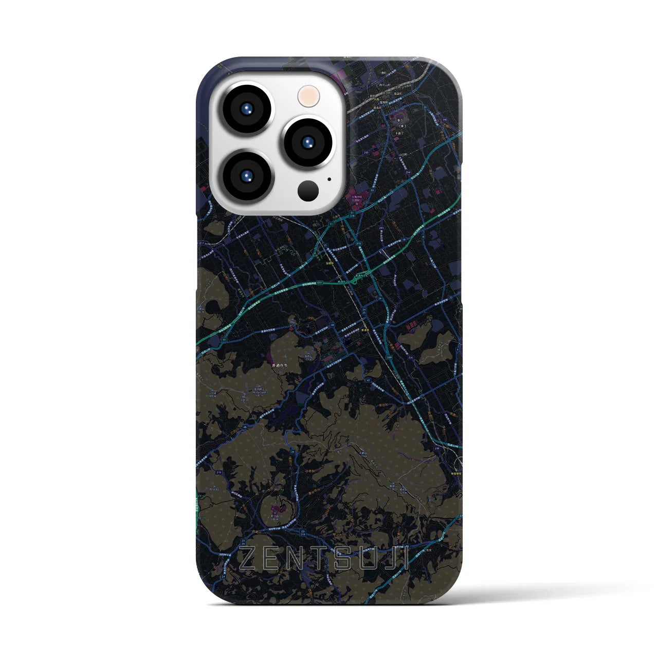 【善通寺(香川県)】地図柄iPhoneケース(バックカバータイプ)