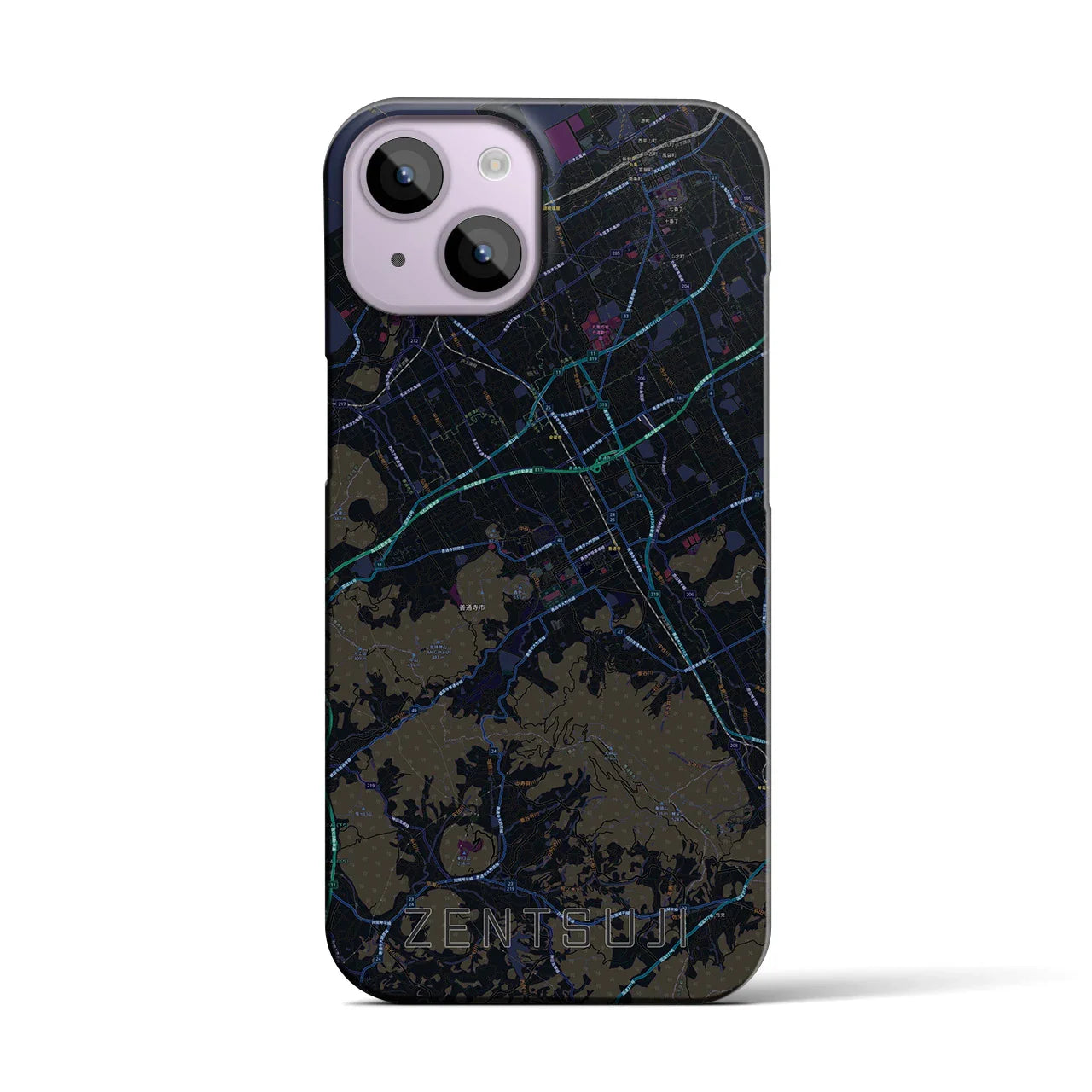【善通寺(香川県)】地図柄iPhoneケース(バックカバータイプ)