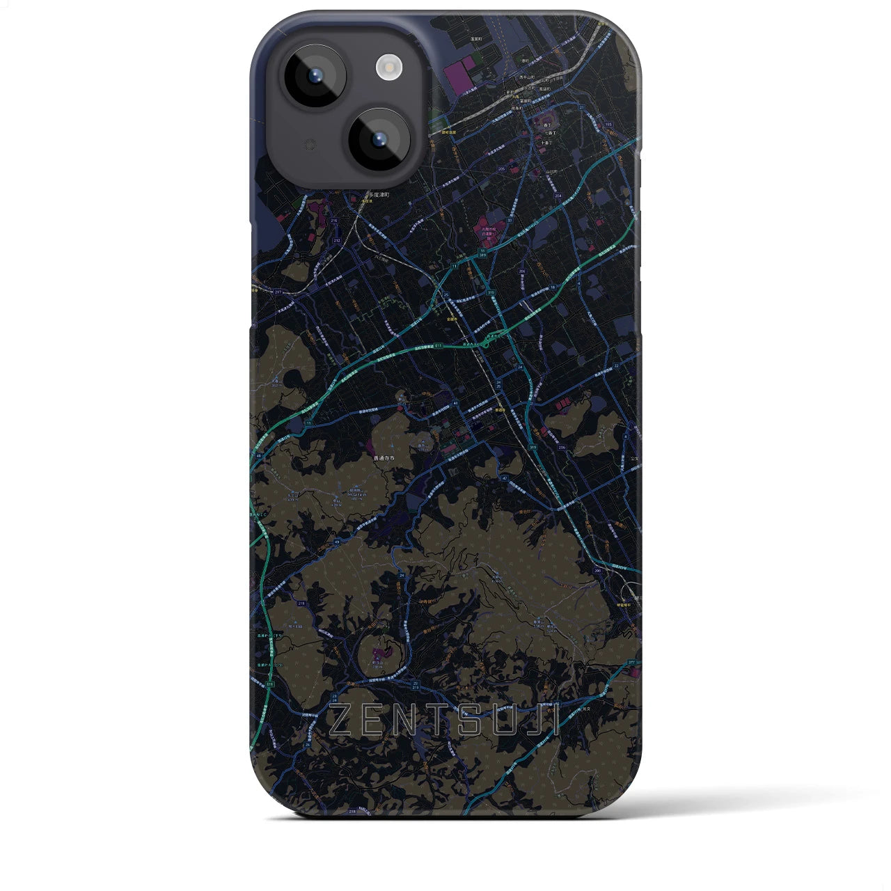 【善通寺(香川県)】地図柄iPhoneケース(バックカバータイプ)