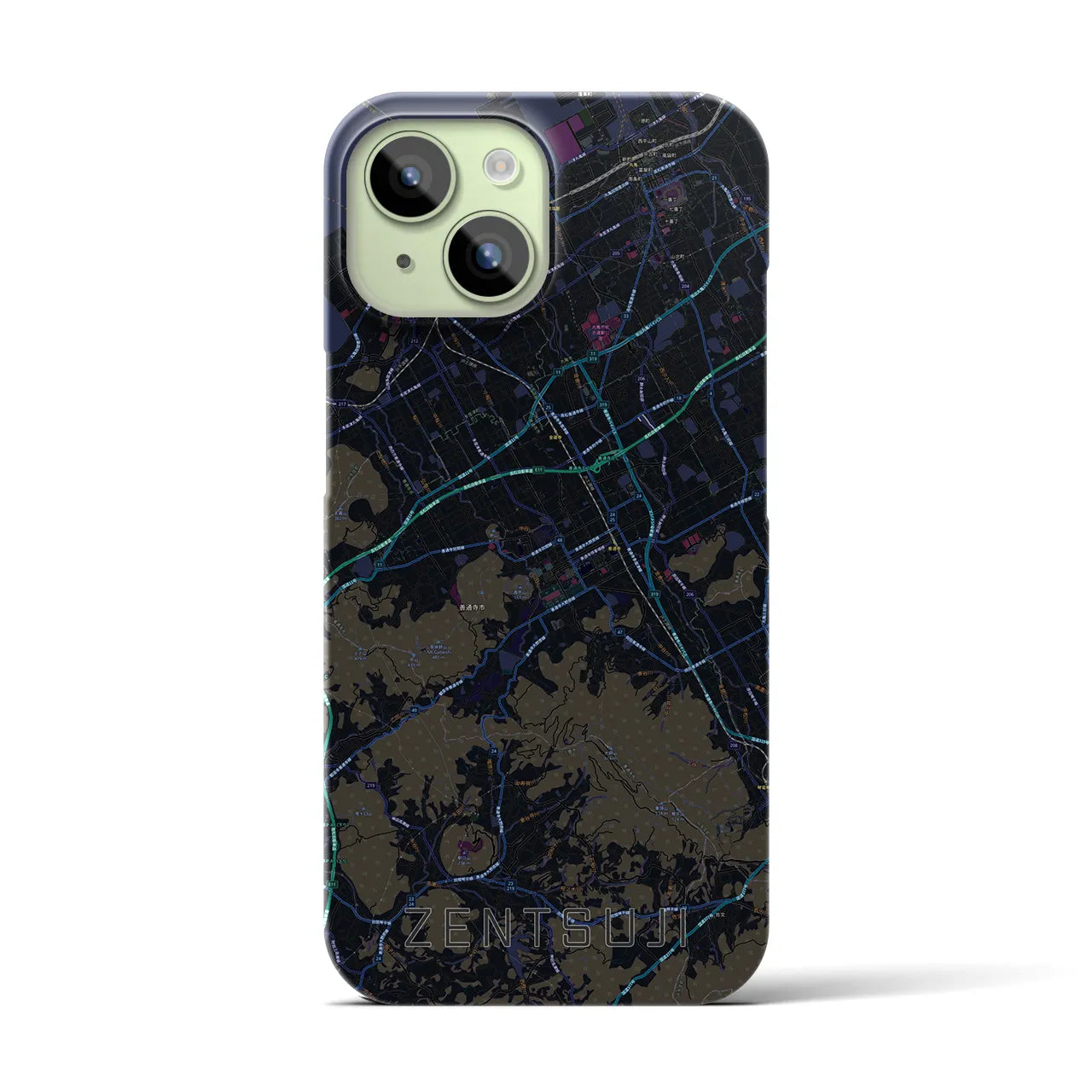 【善通寺(香川県)】地図柄iPhoneケース(バックカバータイプ)