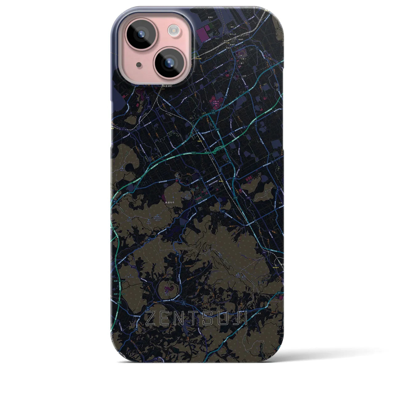 【善通寺(香川県)】地図柄iPhoneケース(バックカバータイプ)