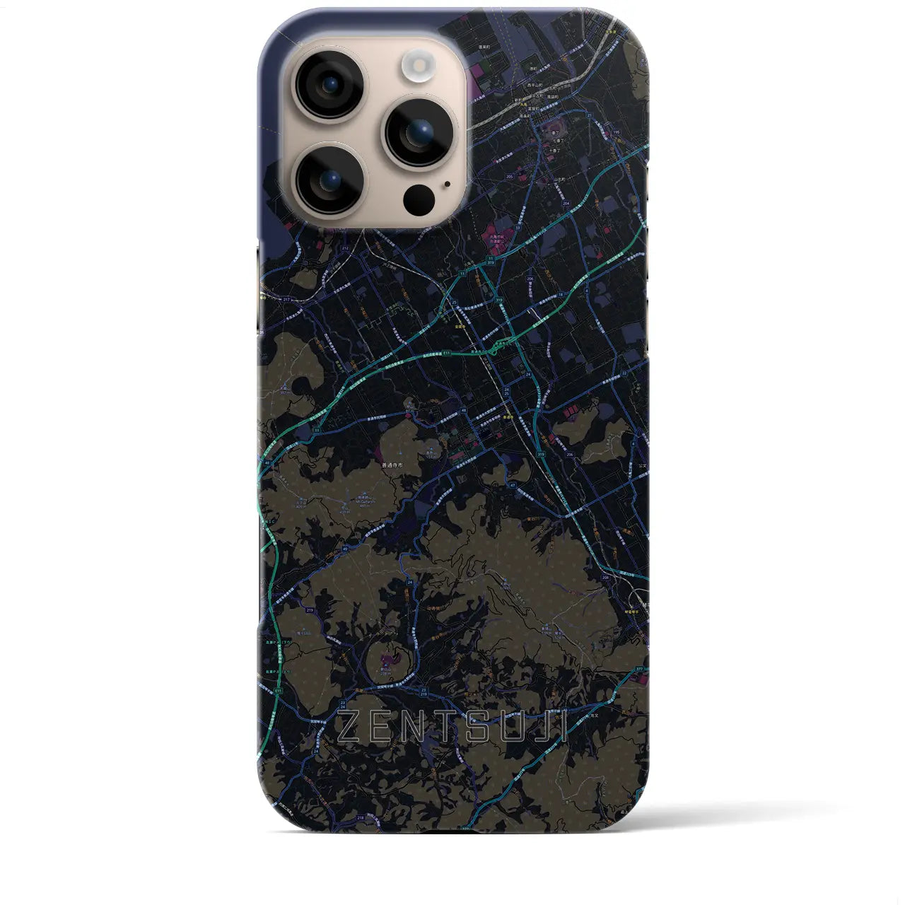 【善通寺(香川県)】地図柄iPhoneケース(バックカバータイプ)