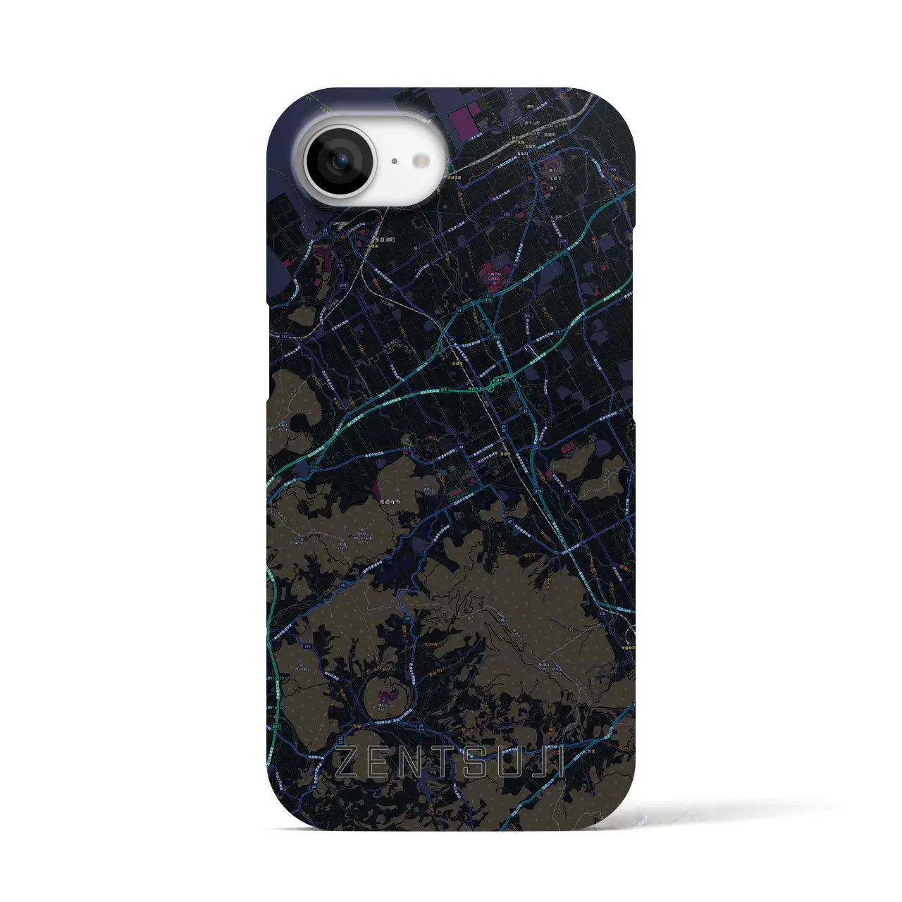 【善通寺(香川県)】地図柄iPhoneケース(バックカバータイプ)