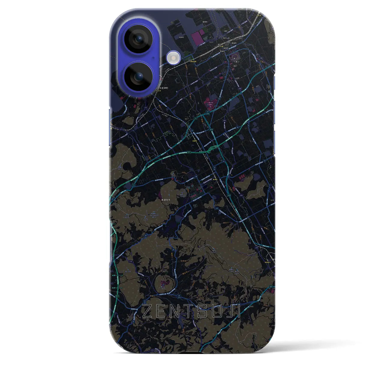 【善通寺(香川県)】地図柄iPhoneケース(バックカバータイプ)