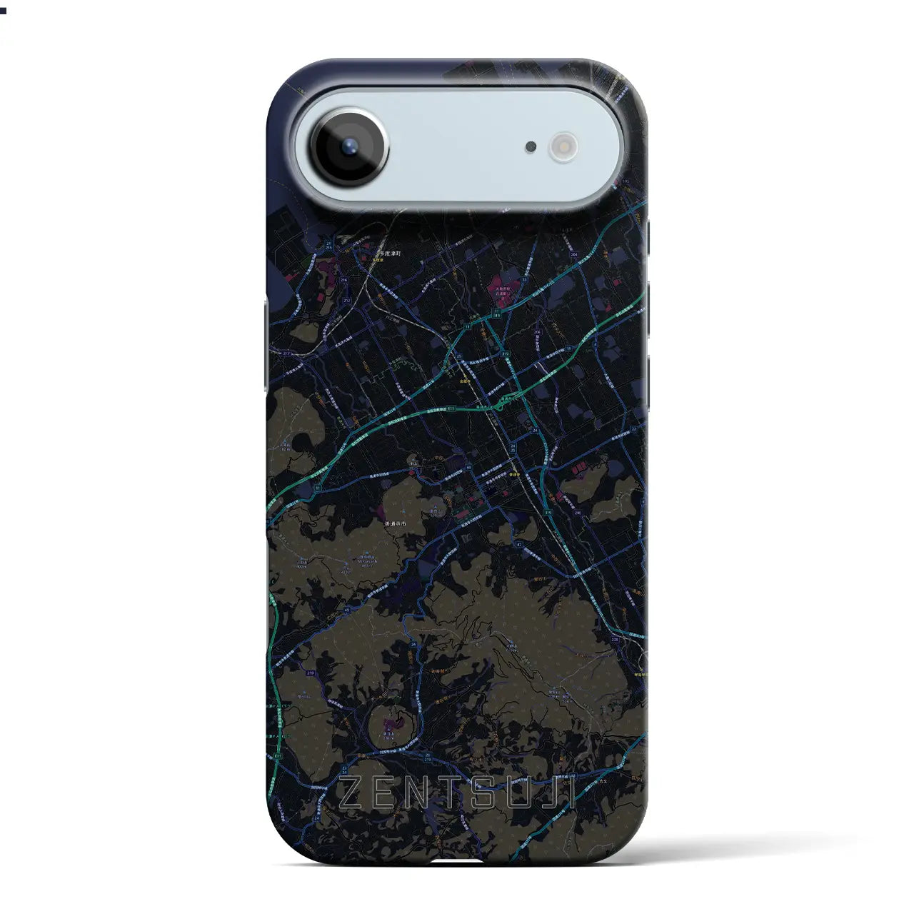 【善通寺(香川県)】地図柄iPhoneケース(バックカバータイプ)