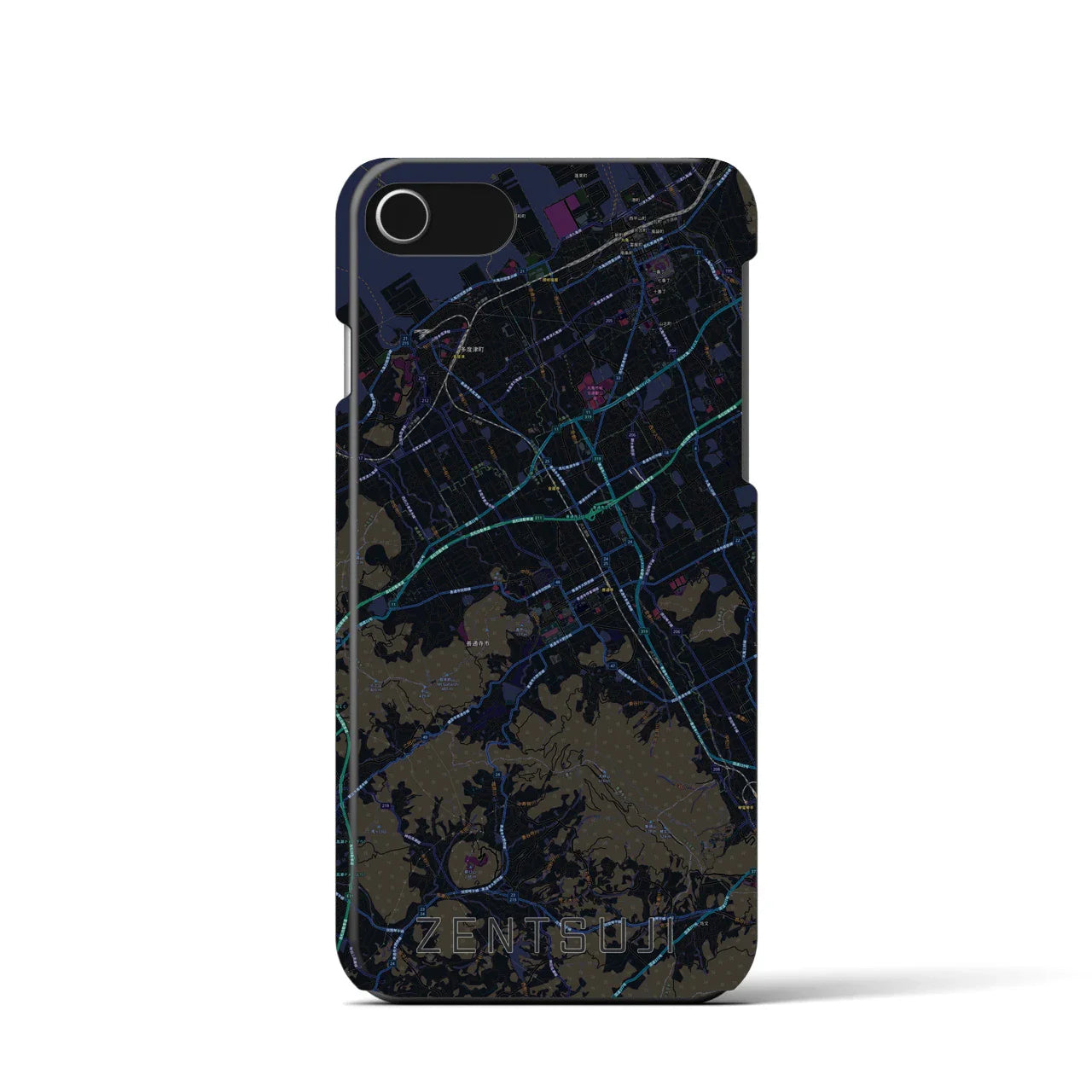 【善通寺(香川県)】地図柄iPhoneケース(バックカバータイプ)