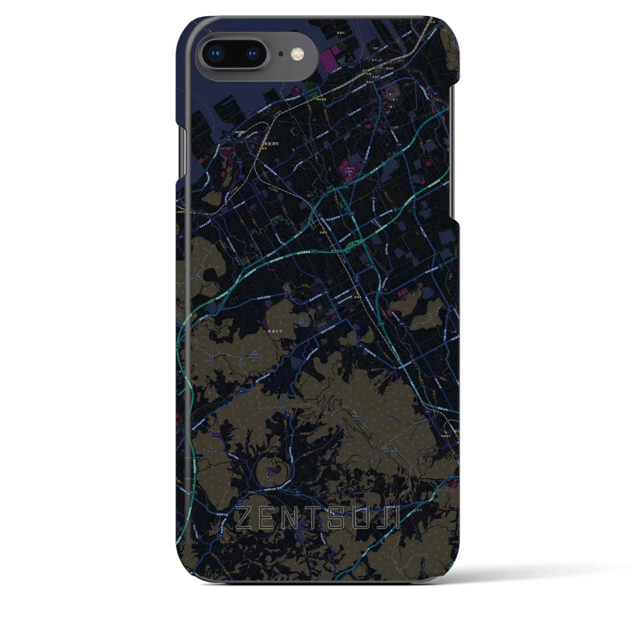 【善通寺(香川県)】地図柄iPhoneケース(バックカバータイプ)