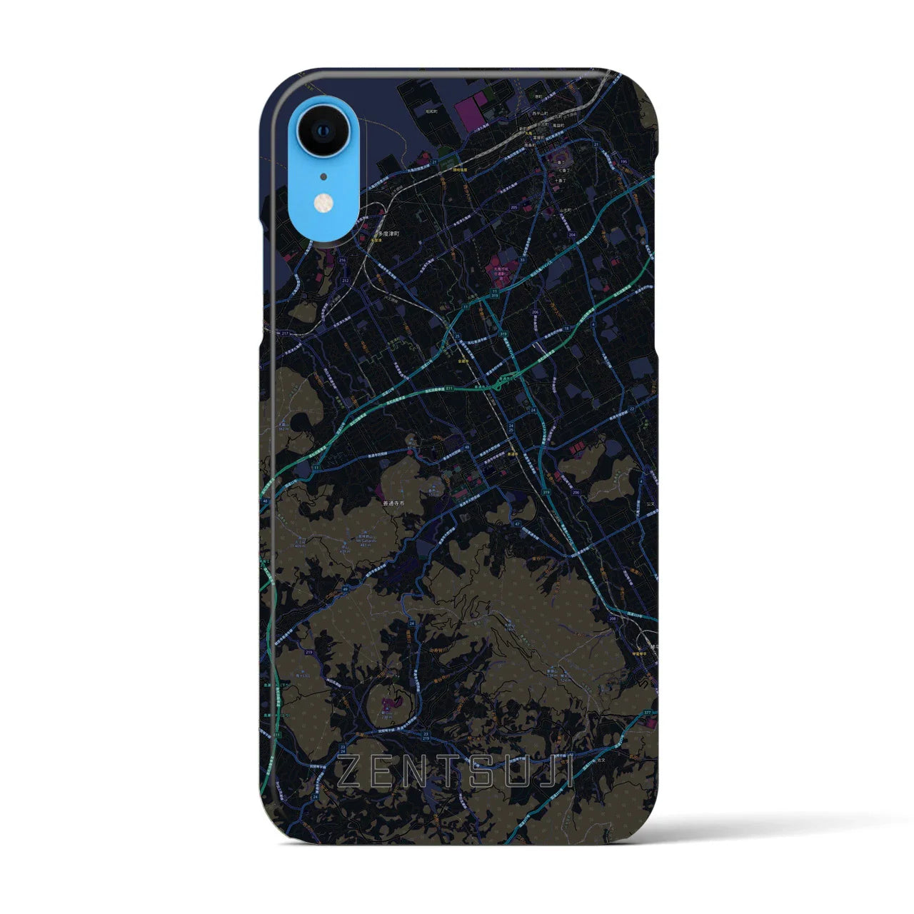 【善通寺(香川県)】地図柄iPhoneケース(バックカバータイプ)