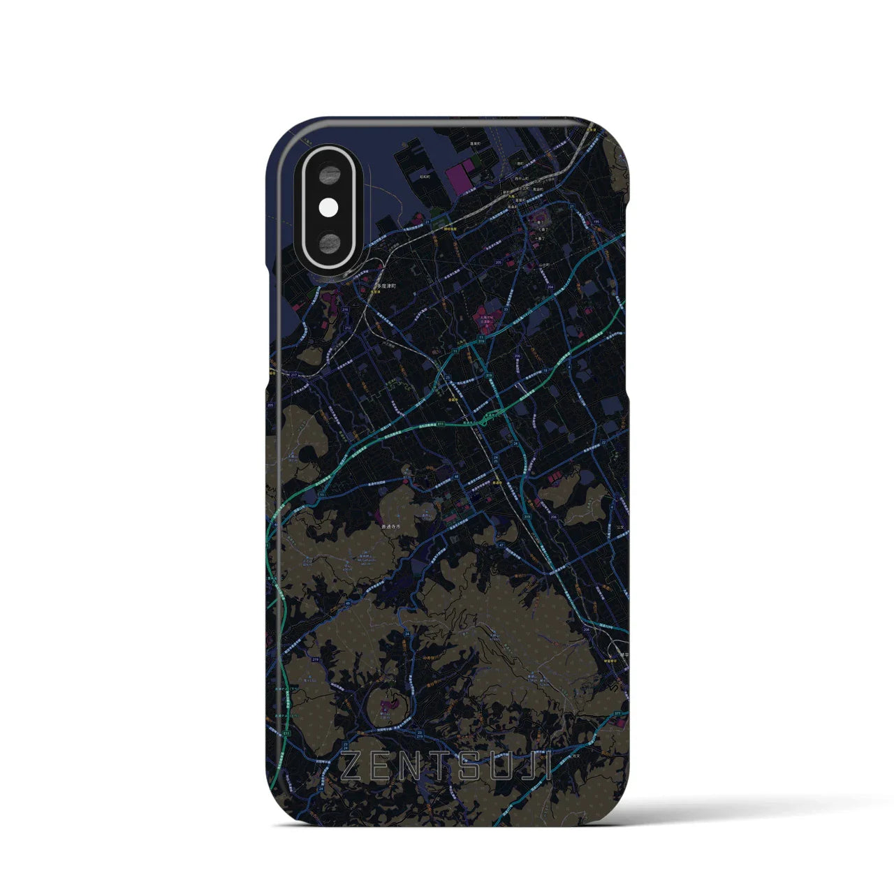 【善通寺(香川県)】地図柄iPhoneケース(バックカバータイプ)