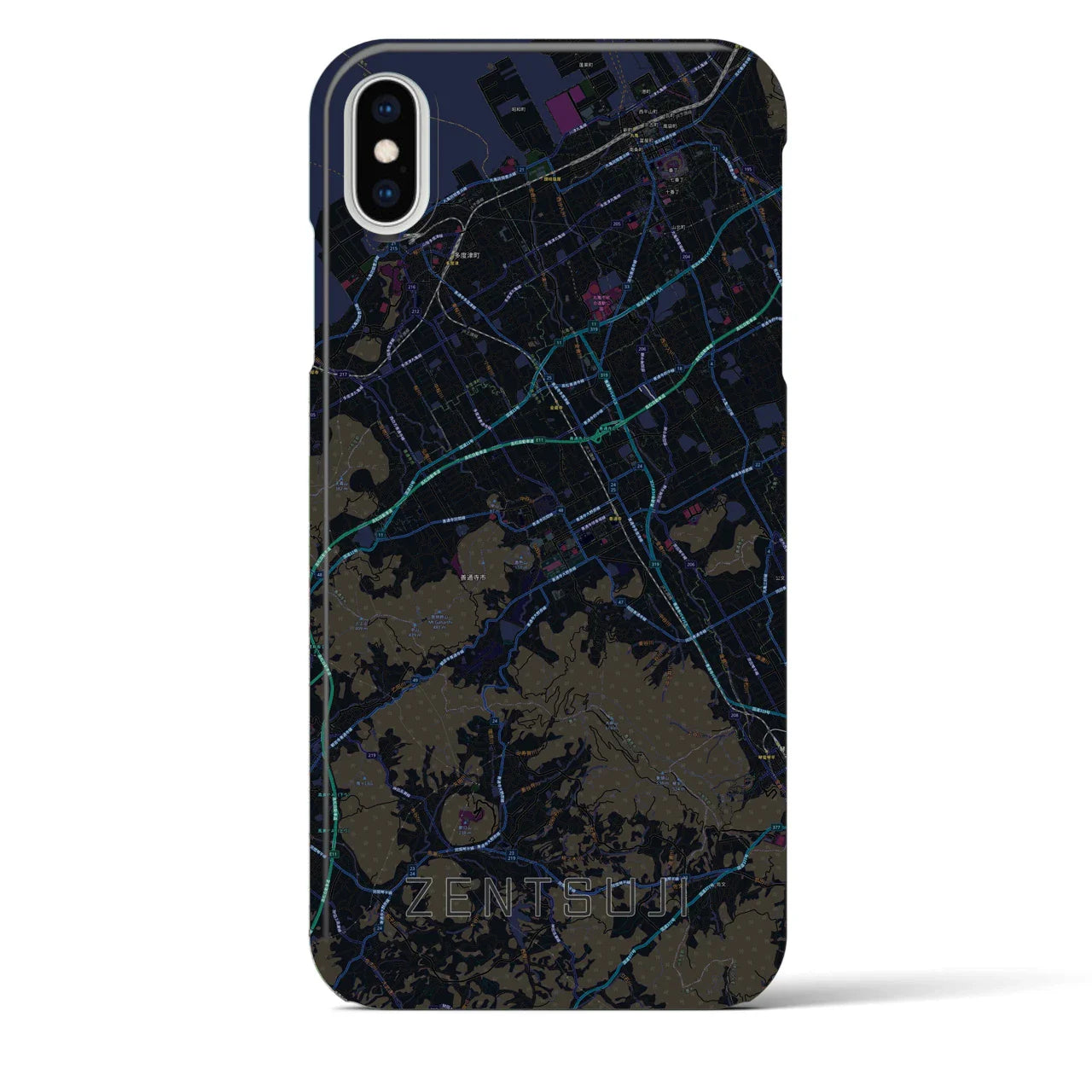 【善通寺(香川県)】地図柄iPhoneケース(バックカバータイプ)