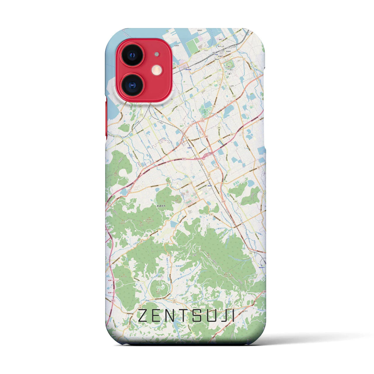 【善通寺(香川県)】地図柄iPhoneケース(バックカバータイプ)