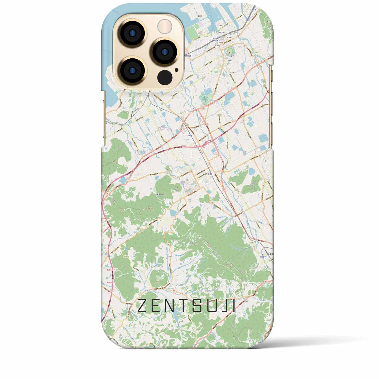 【善通寺(香川県)】地図柄iPhoneケース(バックカバータイプ)