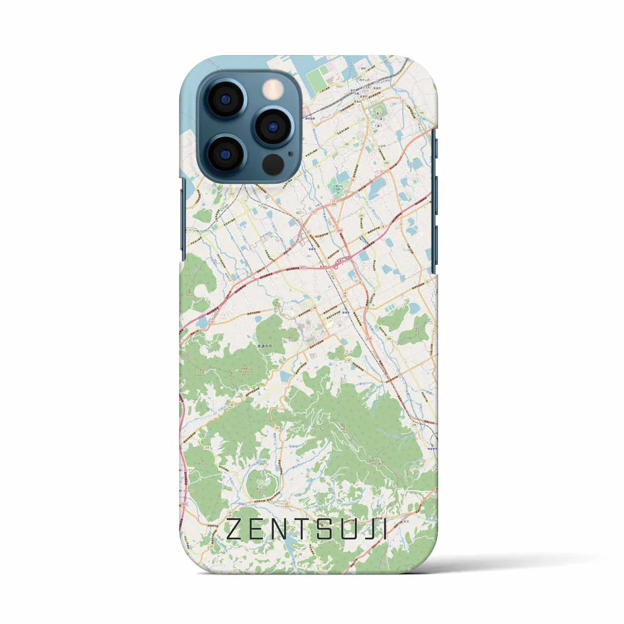 【善通寺(香川県)】地図柄iPhoneケース(バックカバータイプ)