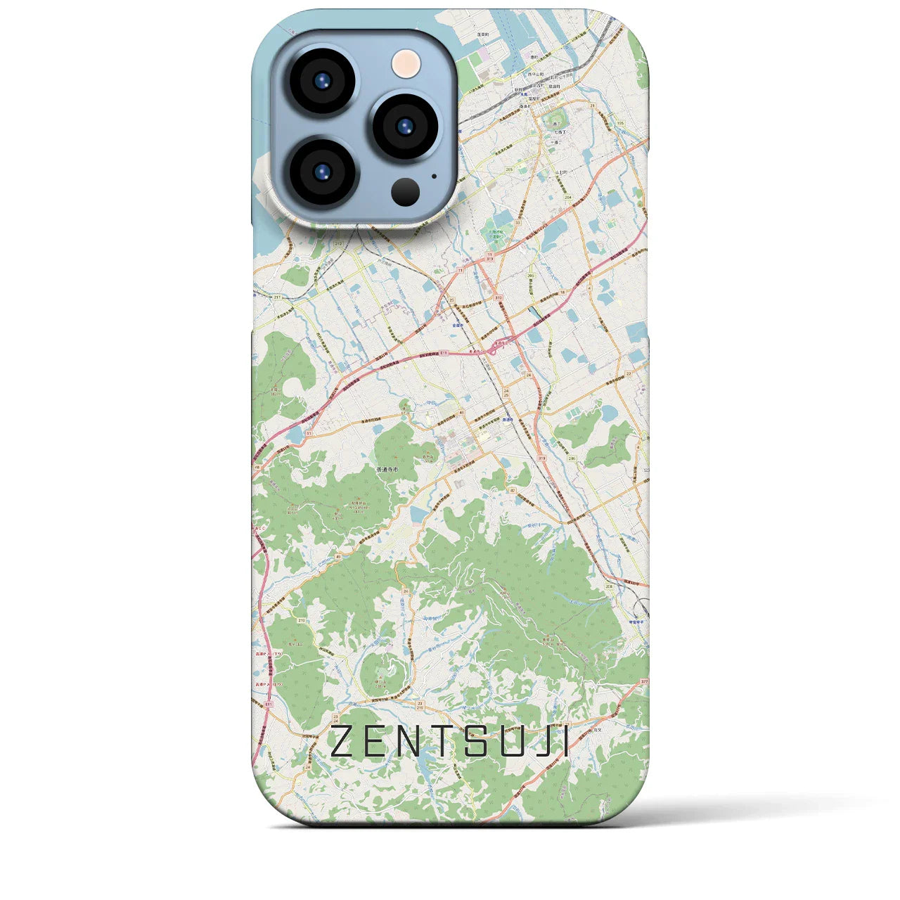 【善通寺(香川県)】地図柄iPhoneケース(バックカバータイプ)