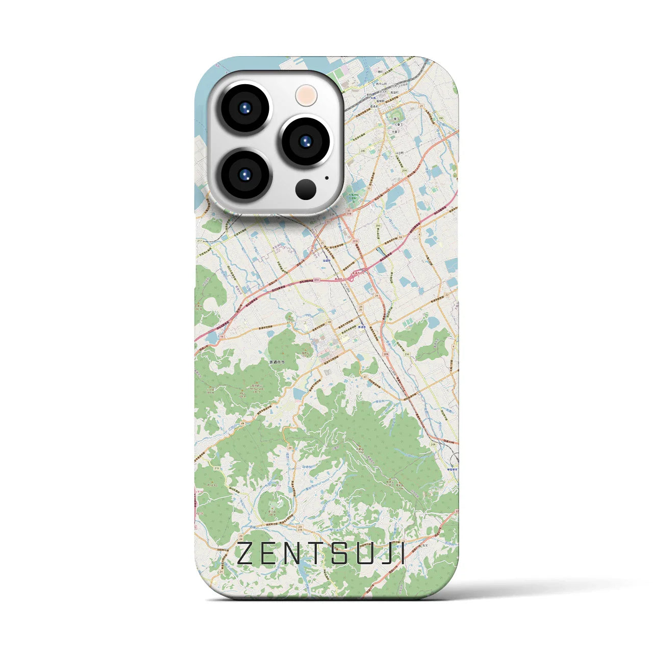 【善通寺(香川県)】地図柄iPhoneケース(バックカバータイプ)