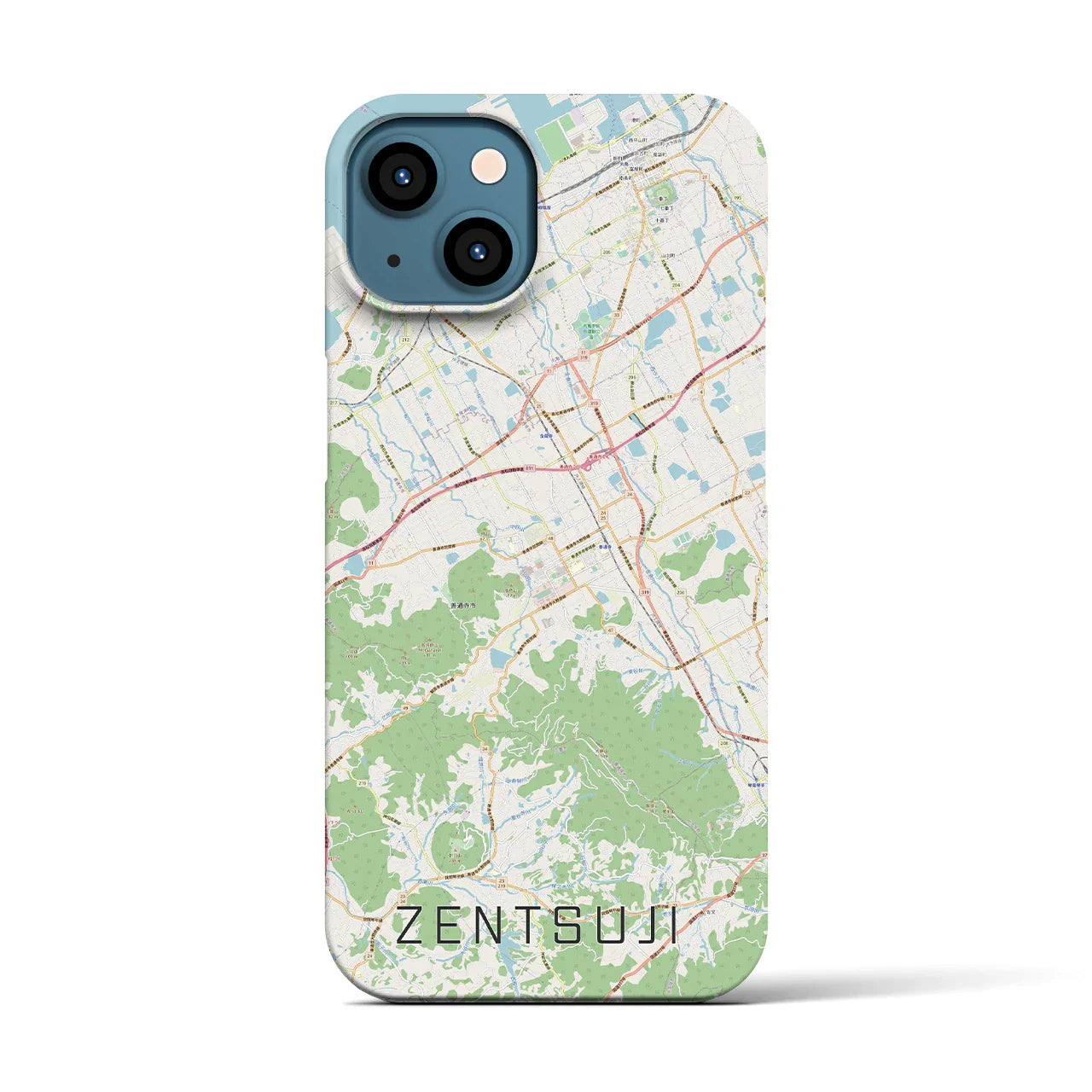 【善通寺(香川県)】地図柄iPhoneケース(バックカバータイプ)