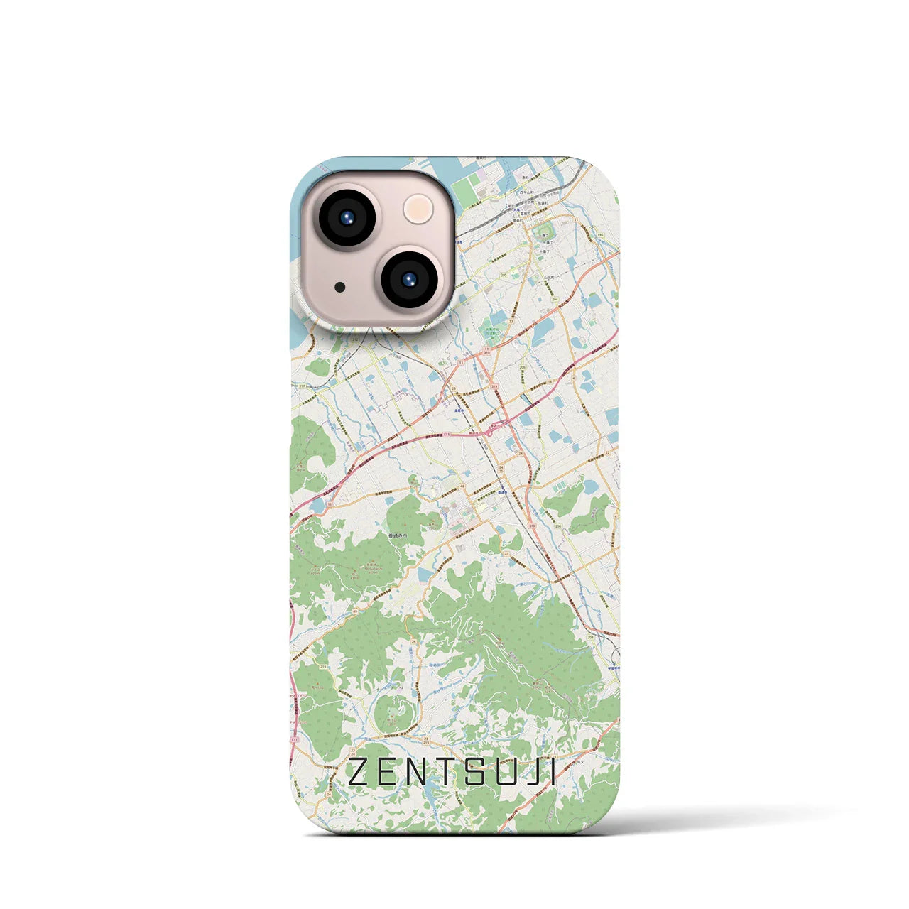 【善通寺(香川県)】地図柄iPhoneケース(バックカバータイプ)