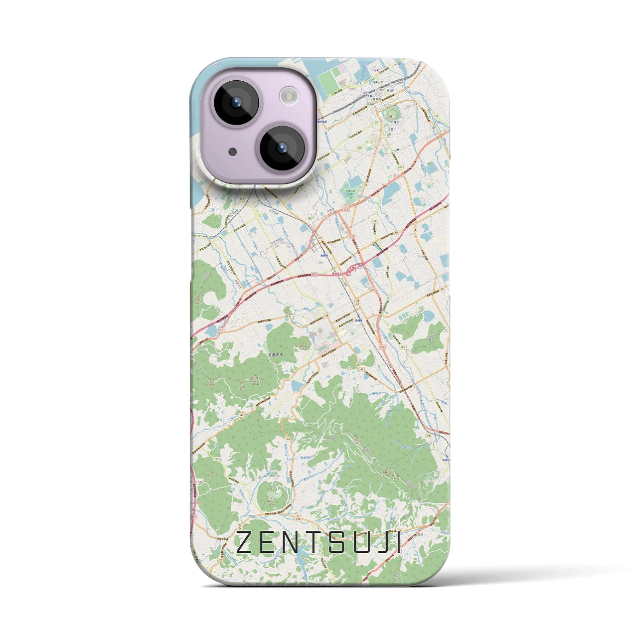 【善通寺(香川県)】地図柄iPhoneケース(バックカバータイプ)