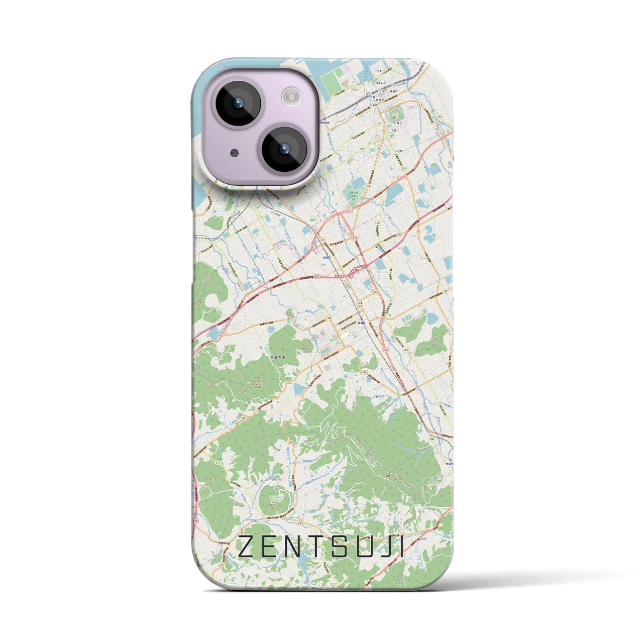 【善通寺(香川県)】地図柄iPhoneケース(バックカバータイプ)