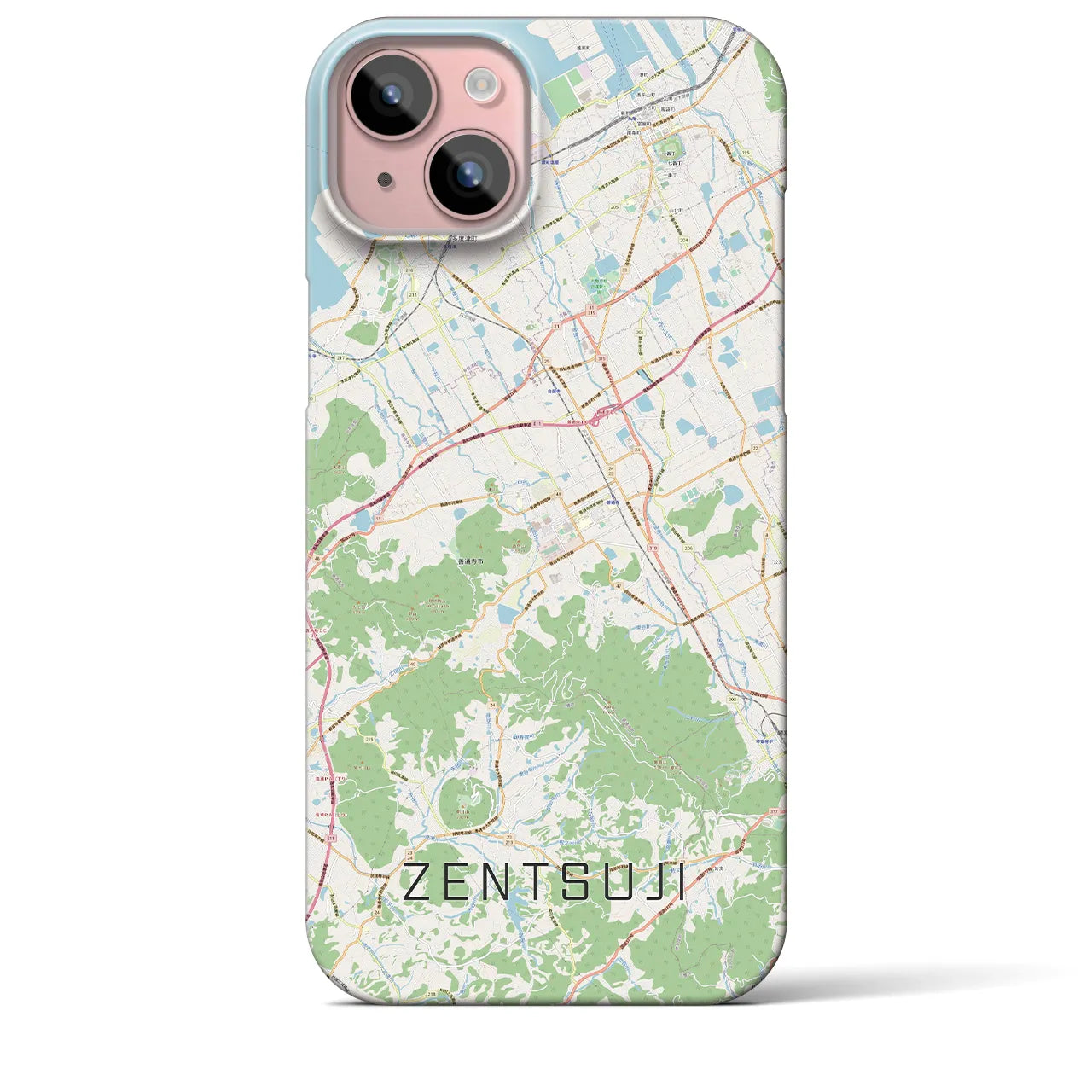【善通寺(香川県)】地図柄iPhoneケース(バックカバータイプ)