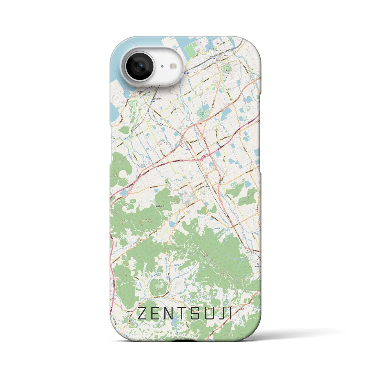 【善通寺(香川県)】地図柄iPhoneケース(バックカバータイプ)