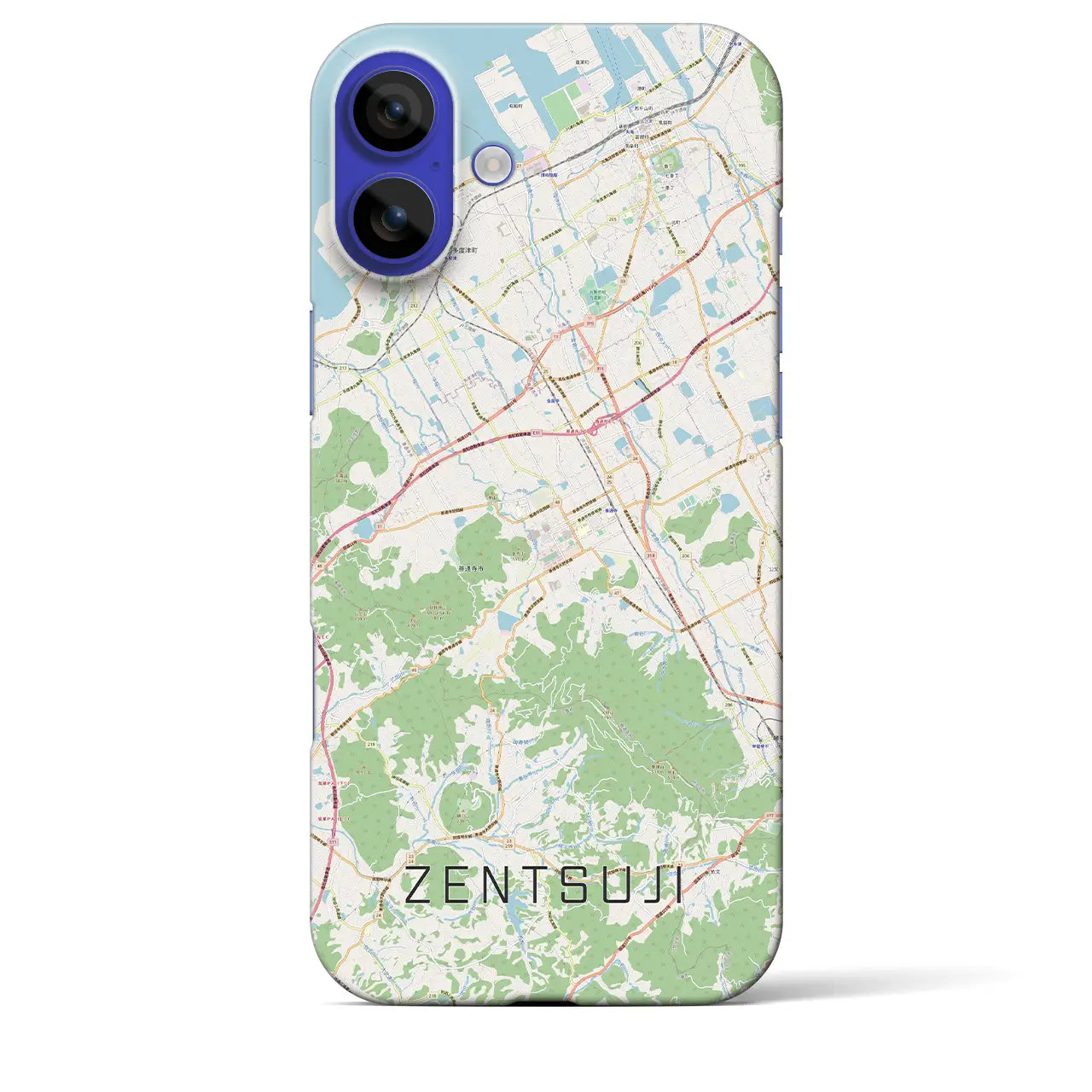 【善通寺(香川県)】地図柄iPhoneケース(バックカバータイプ)ナチュラル・iPhone 16 Pro Max 用