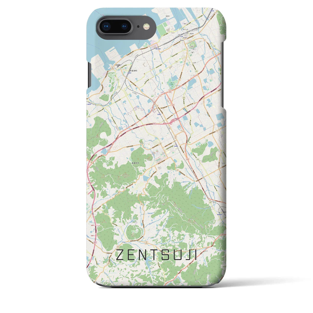 【善通寺(香川県)】地図柄iPhoneケース(バックカバータイプ)