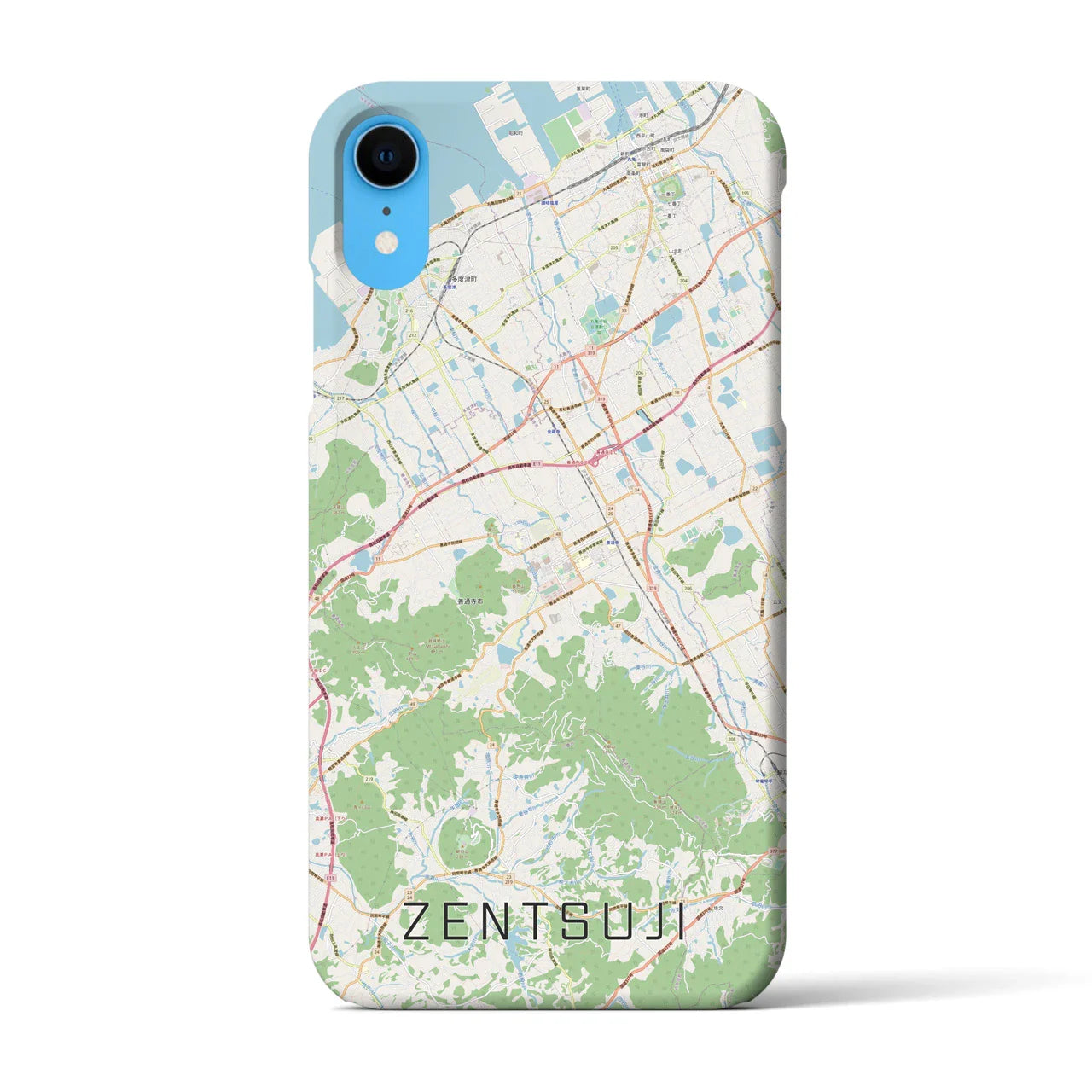 【善通寺(香川県)】地図柄iPhoneケース(バックカバータイプ)