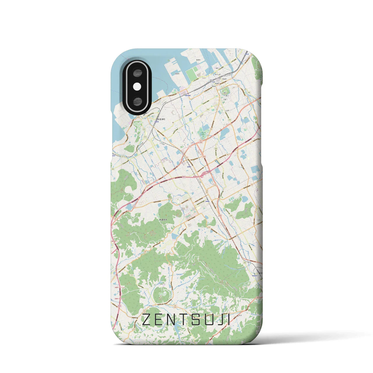 【善通寺(香川県)】地図柄iPhoneケース(バックカバータイプ)