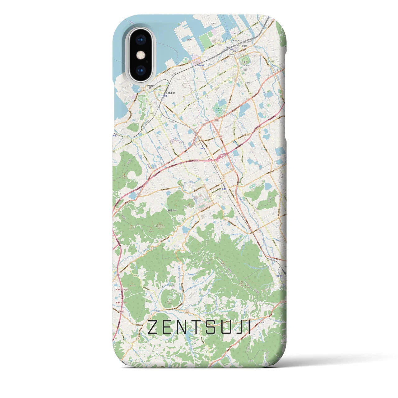 【善通寺(香川県)】地図柄iPhoneケース(バックカバータイプ)